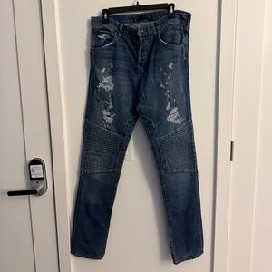 J brand Moto Style Distressed Denim Jeans